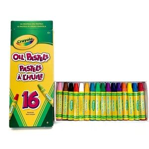 Crayola Oil Pastels 16 Colours Art Colouring Pink White Brown Black Purple Blue
